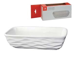 UMIDIFICATORE IN CERAMICA VASCHETTA RIGATA BIANCA- - cm.10x6x24h. - 12 pezzi IL COCCIO