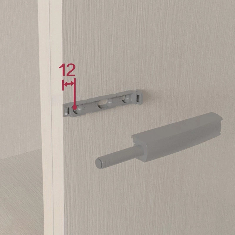 Lotto di 10 chiusure per porte da avvitare ai mobili con regolazione Push Lite, lunghezza 80 mm, Chiusura soft, Tecnop..