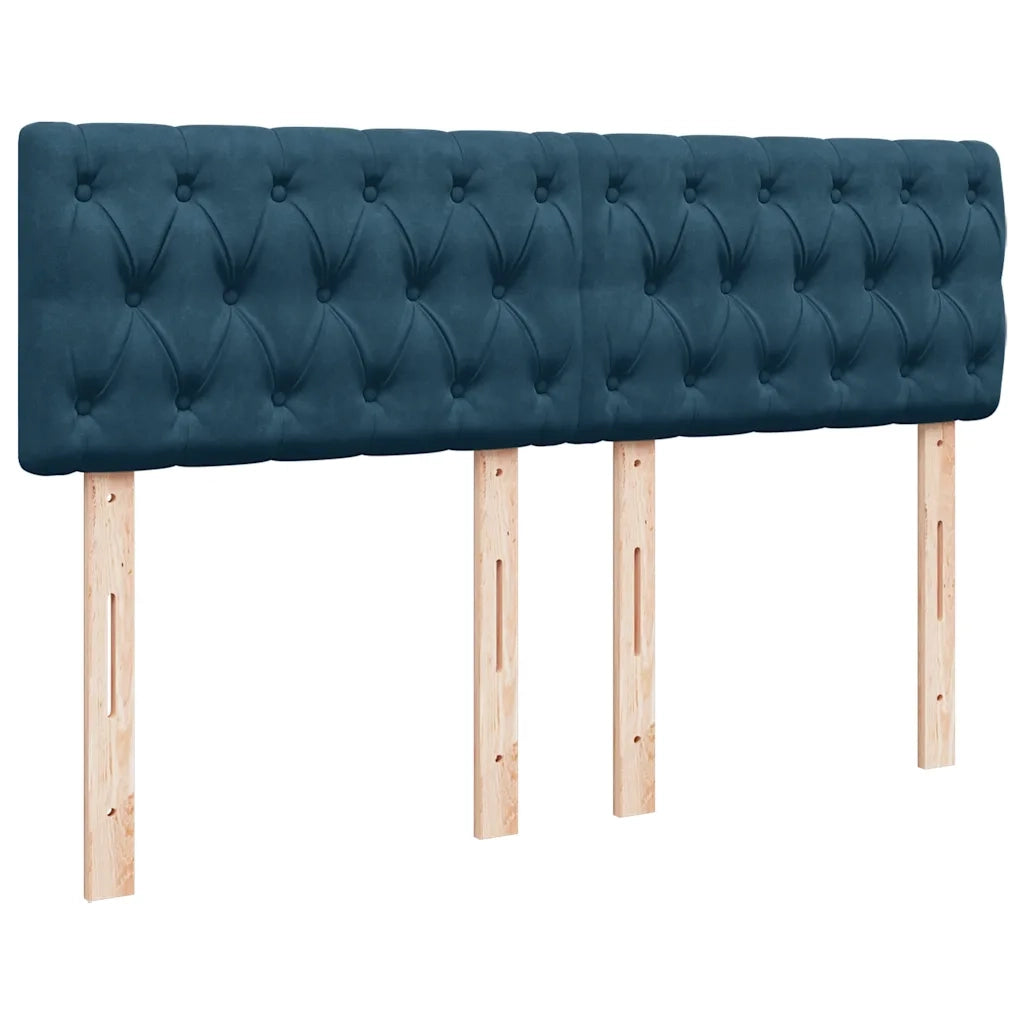 Giroletto a Molle con Materasso Blu 160x200 cm in Velluto