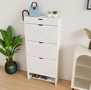 SCARPIERA 2 RIPIANI 3 CASSETTI IN MDF BIANCO