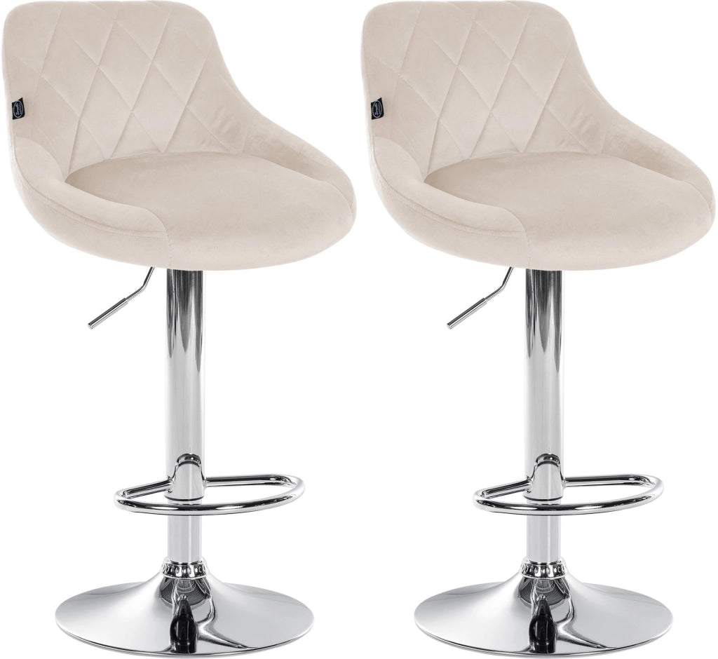 2er Set Barhocker Lazio Samt chrom