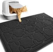 Mat di gatto impermeabile, 90 x 60 cm, mat di gatto antiscivolo, mat di gatto facile da pulire, nero