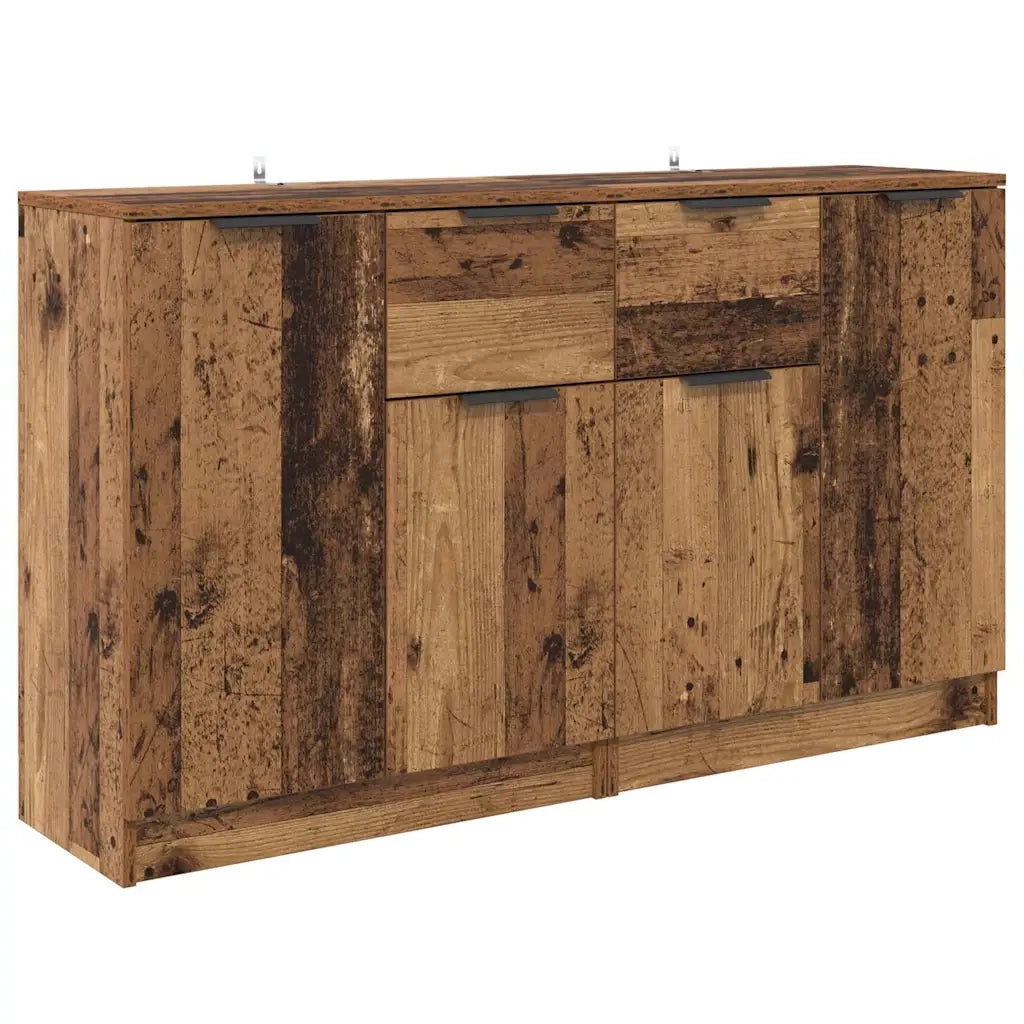 Credenza | Sideboards con cassetto 2 pcs Legno vecchio 60 x 30 x 70 cm