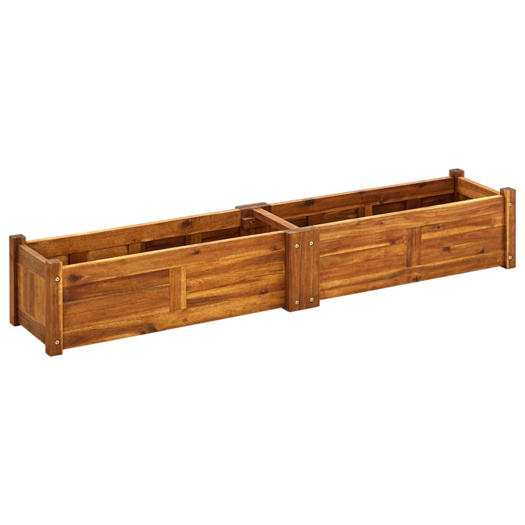 Fioriera rialzata piante fiori giardino 150 x 30 x 25 cm legno di acacia 02_0001183