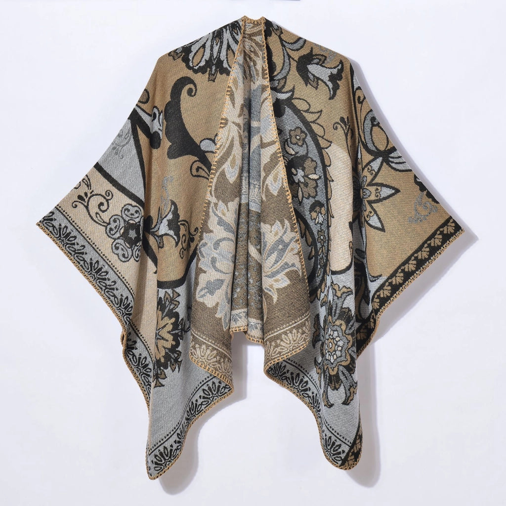 Nuovo scialle da donna in jacquard con spacco in stile retr¨°