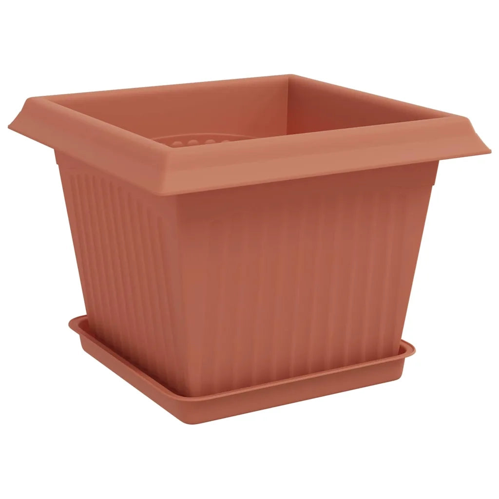Fioriere | Cassetta per fiori | Vasi per Piante 6 pz Rosso Mattone 23 x 23 x 17,5 cm Plastica