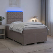 Letto box spring con materasso Tortora 120 x 200 cm Tessuto 3454856