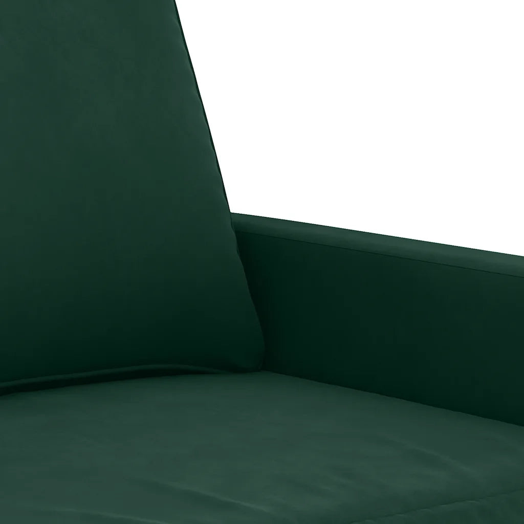 Set di Divani 3 pz con Cuscini Verde scuro in Velluto