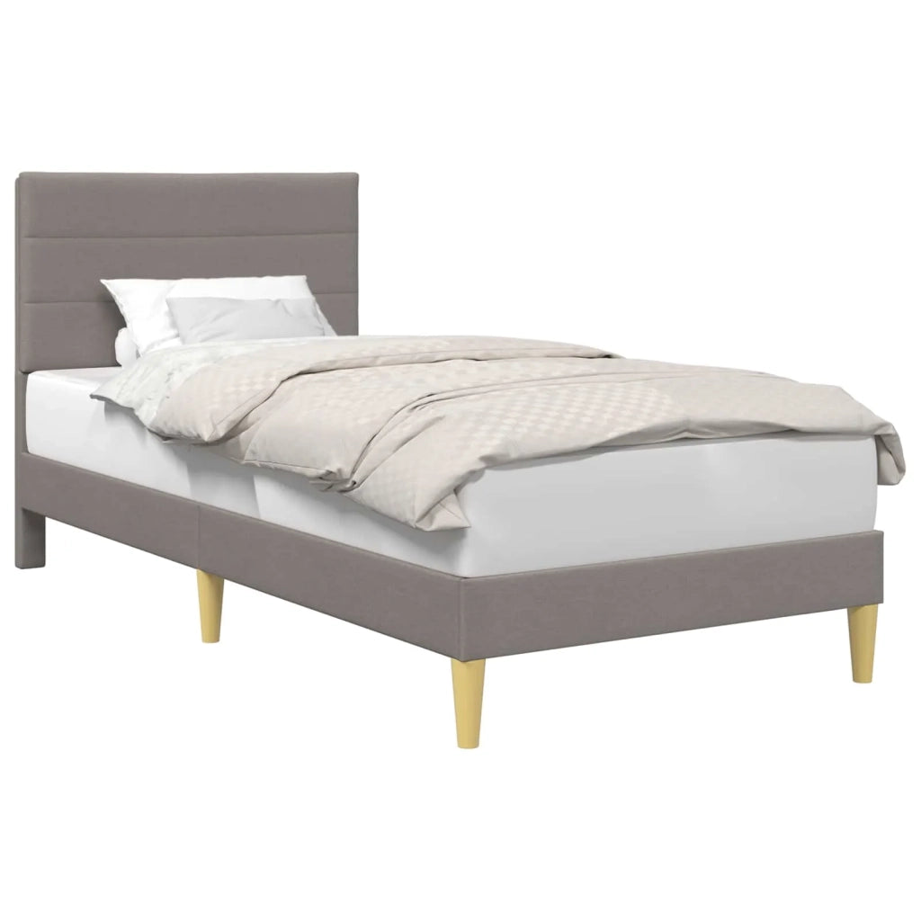 Struttura del letto con testiera Tortora 90 x 200 cm Tessuto 42027562