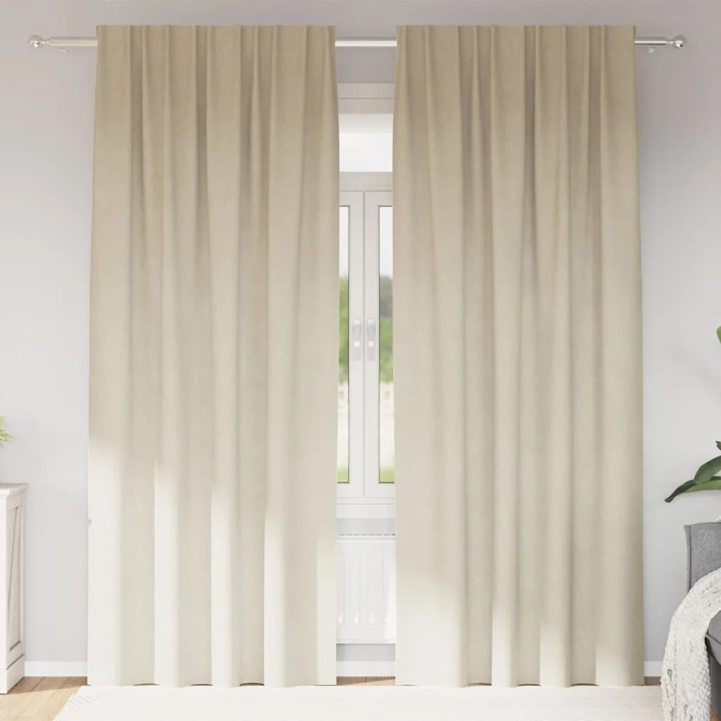 Tende oscuranti 2 pcs Crema 140 x 245 cm Velluto 4107186