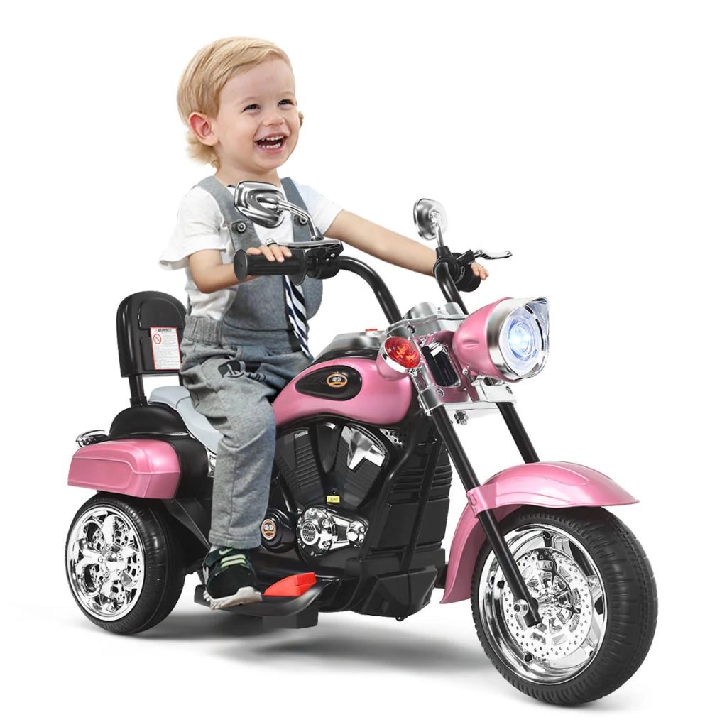 Moto elettrica chopper 91 x 48 x 64 cm reversibile stabile illuminata stile trendy PP rosa pallido 20_0020868