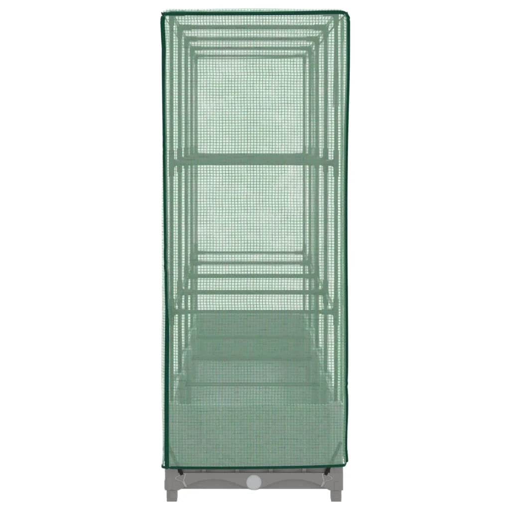 Aiuola rialzata/fioriera con copertura effetto rattan 160 x 40 x 123 cm grigio chiaro 02_0038749