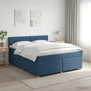 Letto box spring con materasso Blu 180 x 200 cm Tessuto 3451020