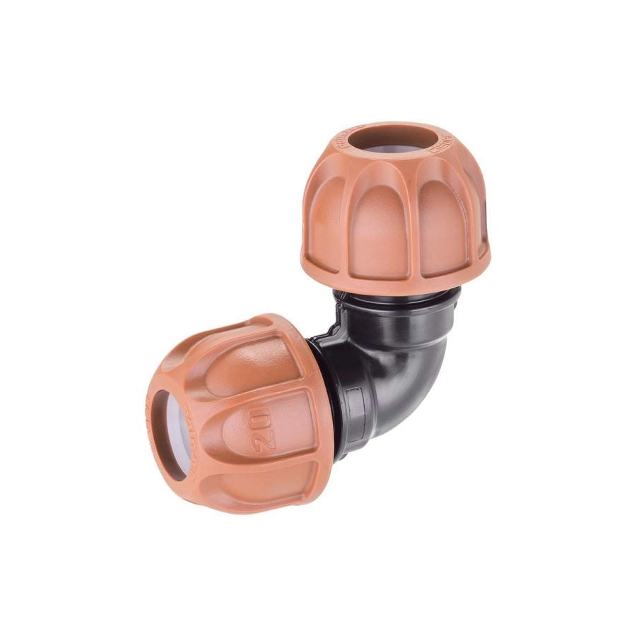 RACCORDO GOMITO IRRIGAZIONE DA GIARDINO PER TUBO POLIETILENE 20 MM CLABER