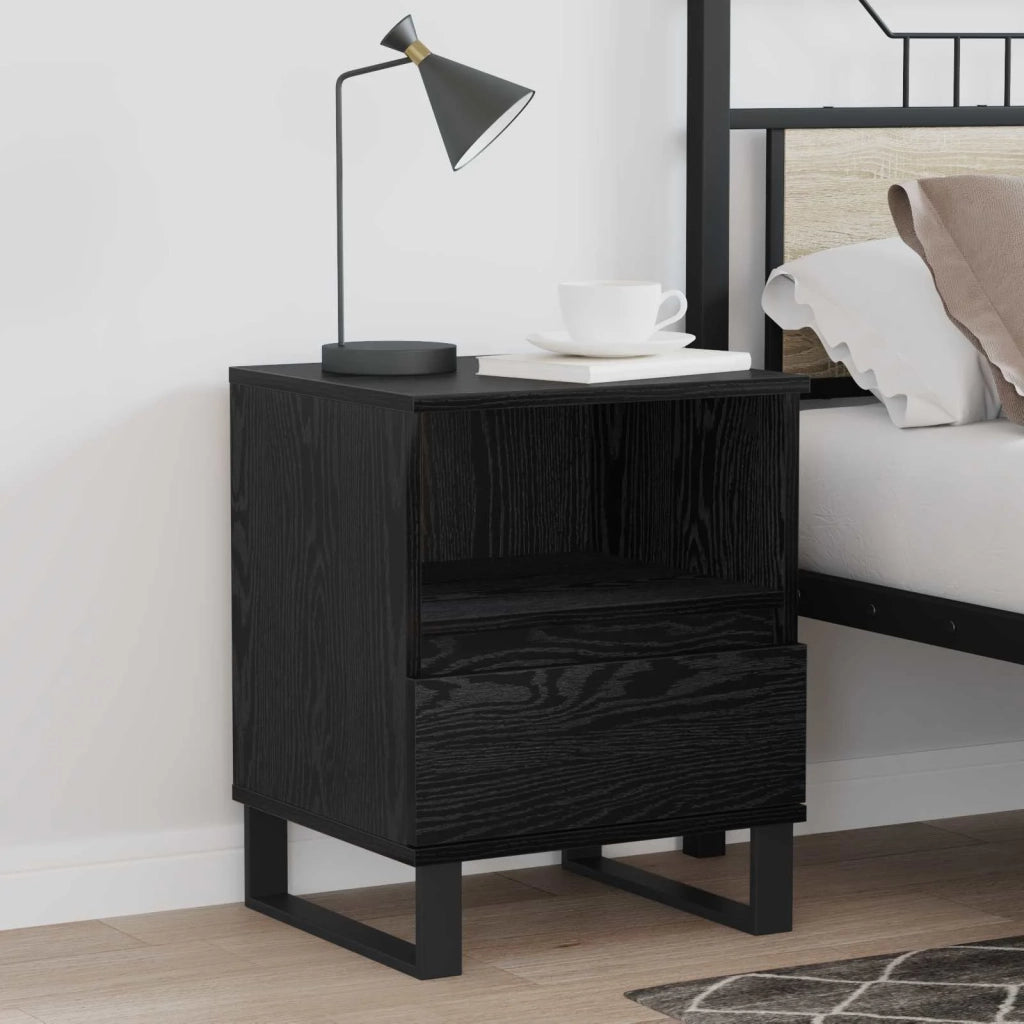 Armadietto per letto con cassetto Rovere Nero 40 x 35 x 50 cm CFW6308597