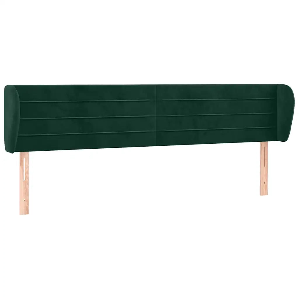 Testiera | Testata ad Orecchio Verde Scuro 183x23x78/88 cm in Velluto