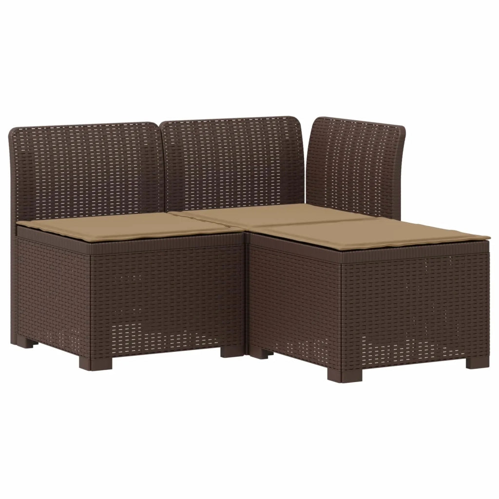 Divano da giardino 3 posti con cuscini in look rattan PP 8011894