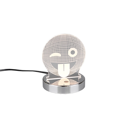 Lampada Tavolo Scrivania Led Faccina Variazione Colore Rgb Smiley GD Trio