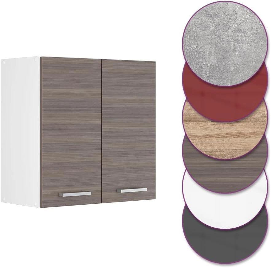 Pensile da cucina R-Line, Grigio nobile, 60 cm, per la libera combinazione all'interno di sistemi cucina modulari