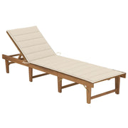 Lettino Prendisole Pieghevole con Cuscino in Massello di Acacia cod mxl 52598