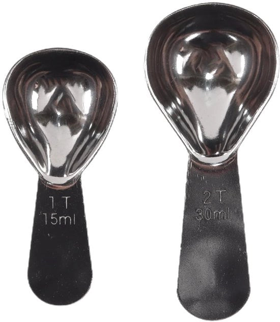 Set di 2 Cucchiai in Acciaio Inossidabile con Cucchiai di Misura