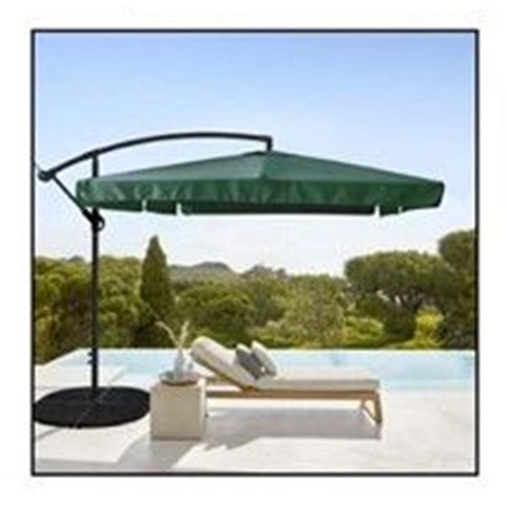 Trade Shop - Ombrellone Laterale Da Giardino Protezione Sole 2x3mt Impermeabile Verde Con Base 223210 -