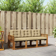 Set di divani da esterno con cuscino 3 pcs Naturale e Beige 3368352