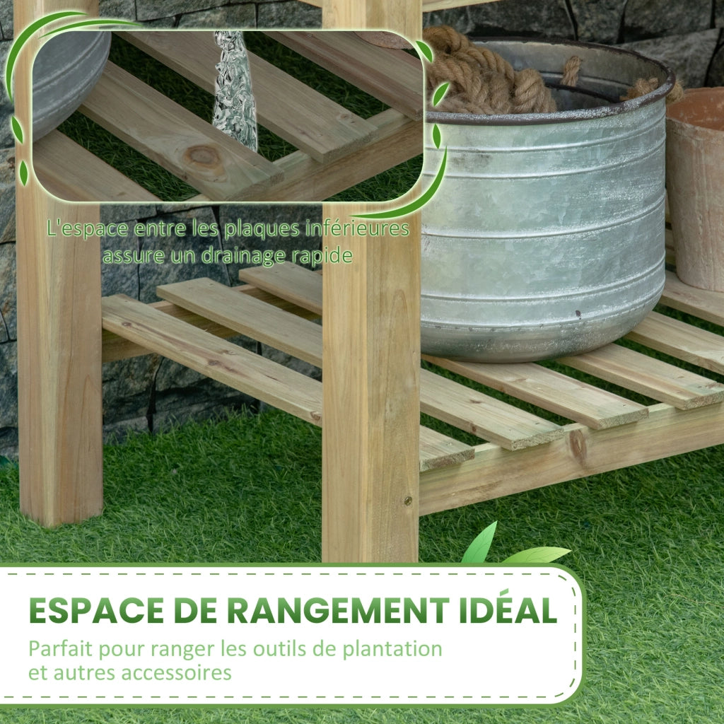 Tavolo da giardino in legno con ripiani ¨C zephmum ¨C verde 113x56x84 cm