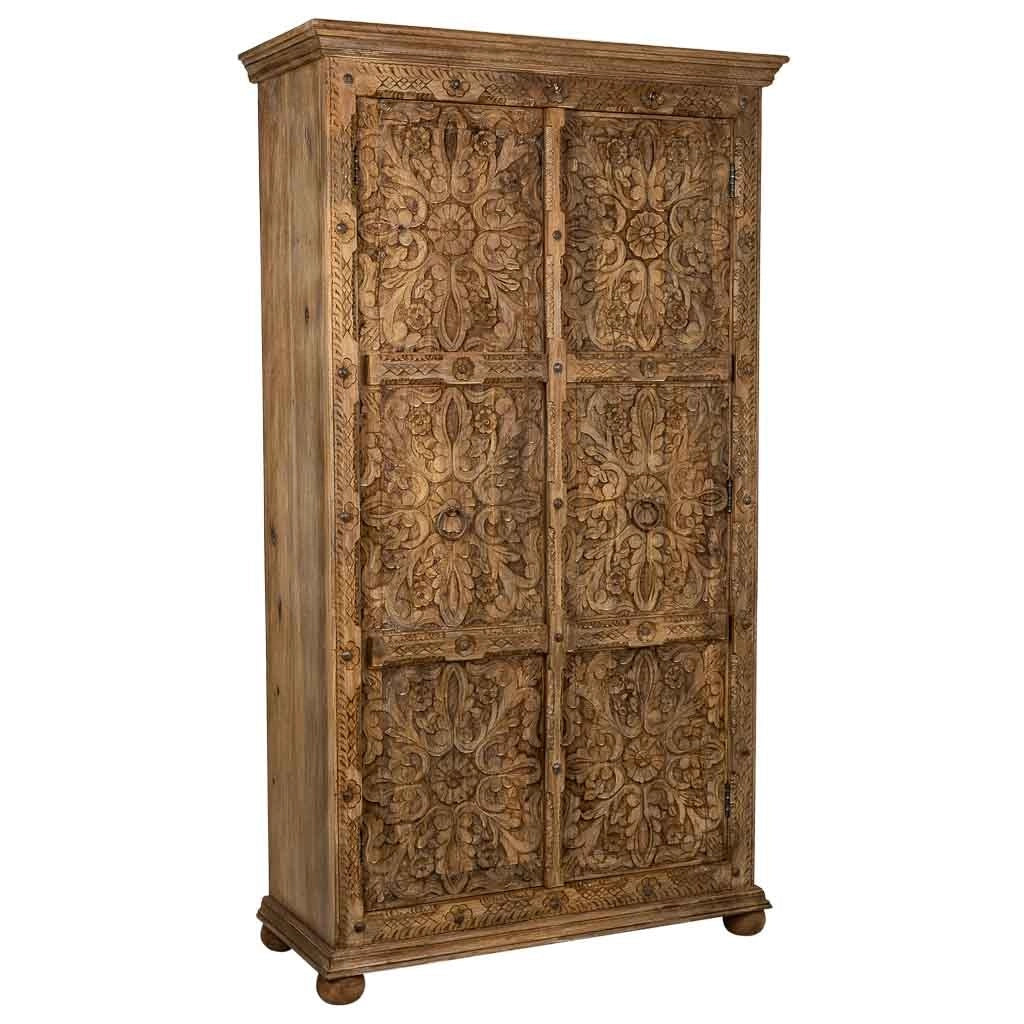 Armadio in legno fatto a mano marrone 102x44x183h