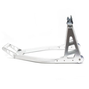 Cavalletto alzamoto posteriore sotto forcella, max 317 kg, con rotelle, per ruote posteriori