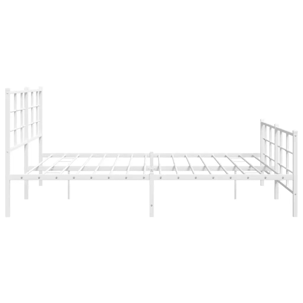 Giroletto con Testiera e Pediera-Struttura Letto Metallo Bianco 183x213 cm 728975