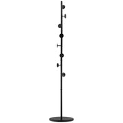 Appendiabiti da Terra con Base in Marmo ¨C Xylo ¨C Acciaio Nero 8 Ganci 35x35x170cm