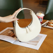 Borsa a mano da donna Moon in vera pelle bianca