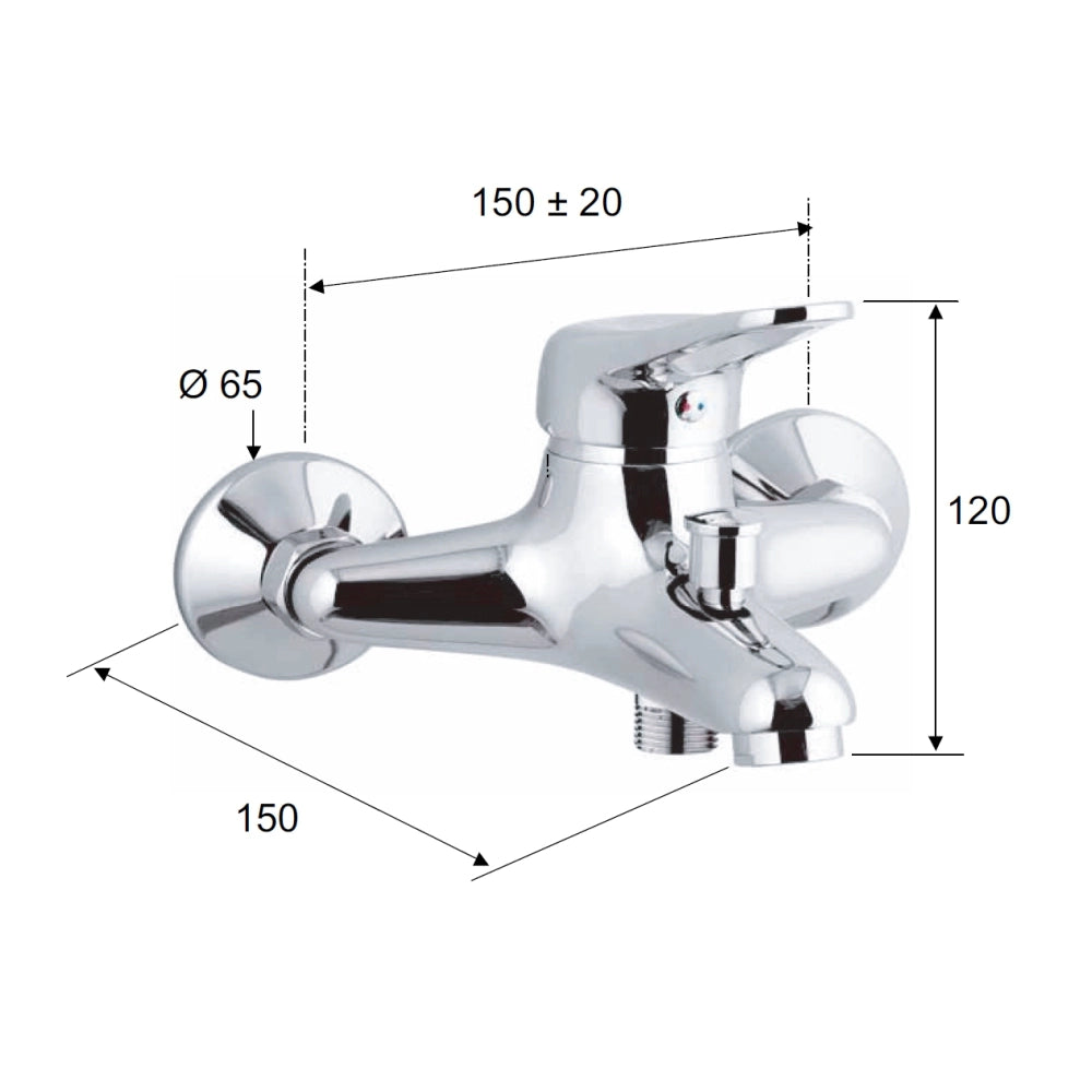 Miscelatore vasca remer cromato - serie kiss