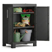 Armadio da esterno Terrebonne, Mobile outdoor, Mobiletto giardino multiuso, Contenitore per balcone o garage, Made in Italy, 65x45 h97 cm, Nero