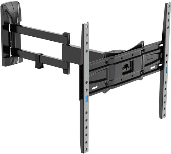 Sistema di Supporto Full Motion per Schermi da 40" a 82", con Braccio e Doppia Rotazione, Fissaggio VESA 200-300-400, Carico Massimo 30 kg, Nero