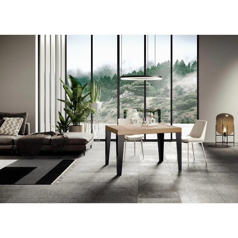 Tavolo allungabile 140/400x90 cm Flame telaio Antracite - Quercia Natura