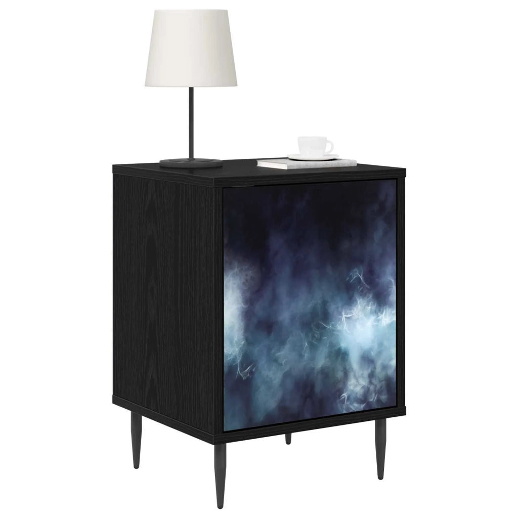 Armadio da Notte RAALTE 2 pz Rovere Nero 36 x 33 x 51 cm 8007236