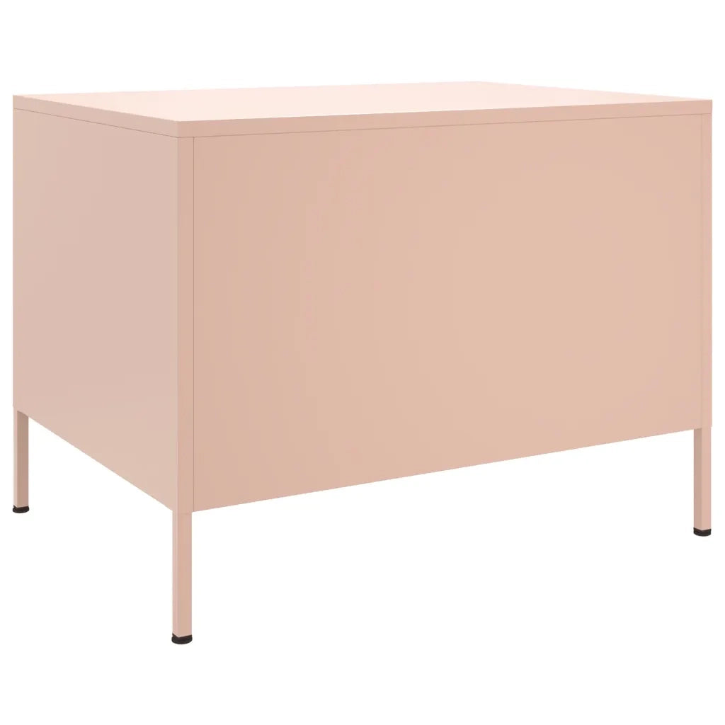 Tavolino da Salotto Rosa 68x50x50,5 cm in Acciaio