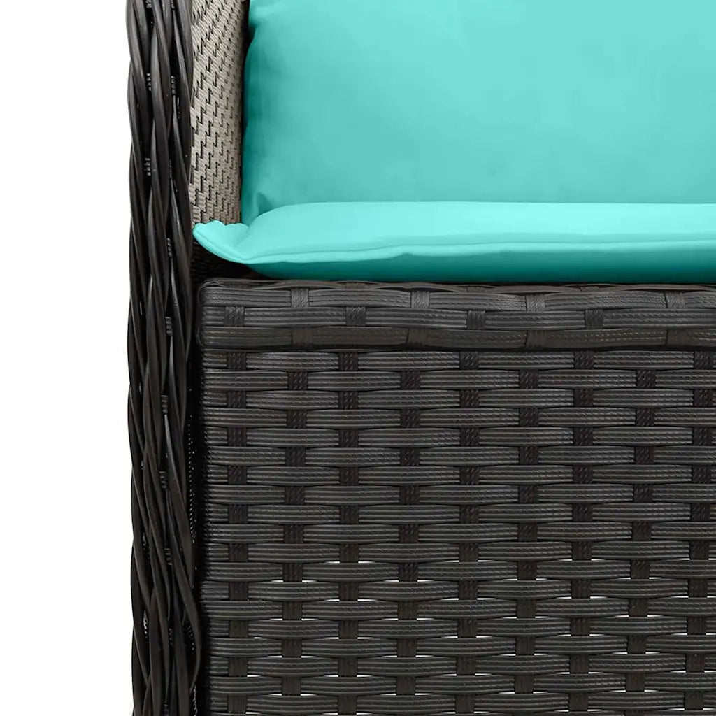 Panchina da giardino Nero polyrattan 3394466