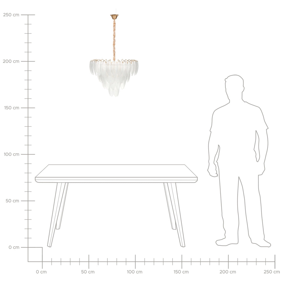 Lampadario in ottone, metallo e cristalli di vetro ⌀ 60 cm Lampada a sospensione stile glamour