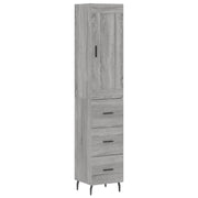 Buffet credenza cassettiera armadio mobile contenitore organizer cucina soggiorno salotto rovere Sonoma alto 34,5 x 34 x 180 cm legno ingegnerizzato grigio 02_0035239