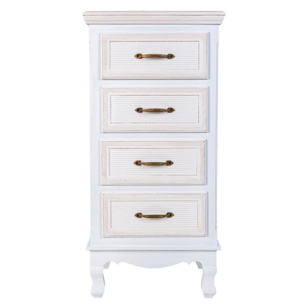 Cassettiera in legno bianco 40x30x82h
