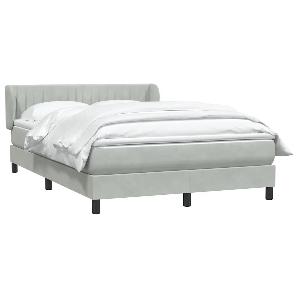 Giroletto a Molle con Materasso Grigio Chiaro 160x210cm Velluto 3317697
