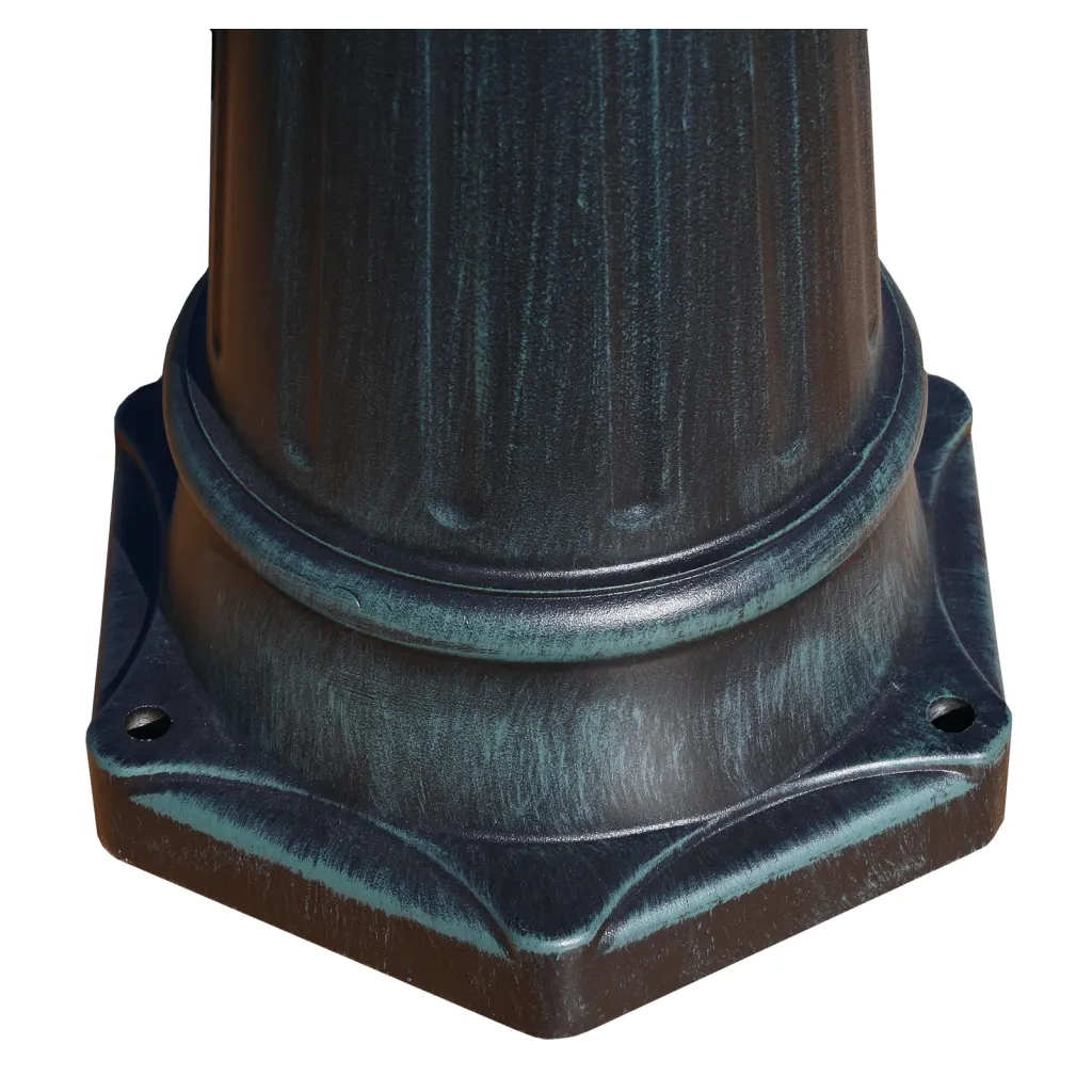 Lampione da Giardino 3 Bracci 215 cm Verde Scuro/Nero Alluminio CFW1131078