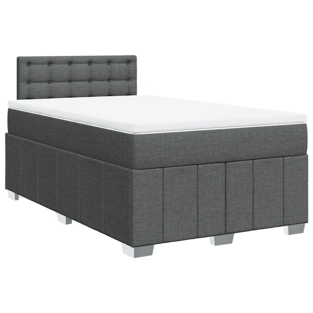 Giroletto a Molle con Materasso Grigio Scuro 120x200 cm Tessuto
