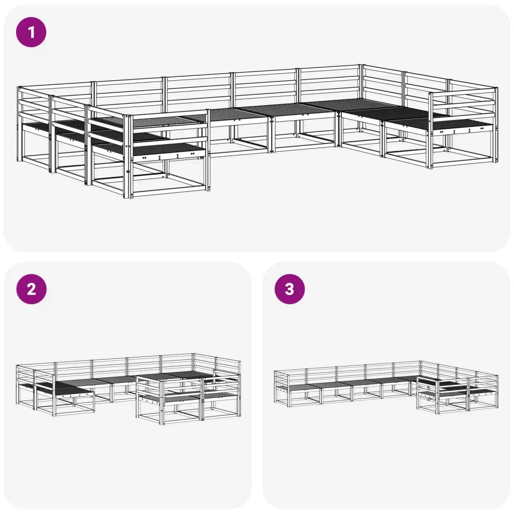 Set di divani da esterno 9 pcs Bianco 404 x 245,5 x 73 cm 3387018