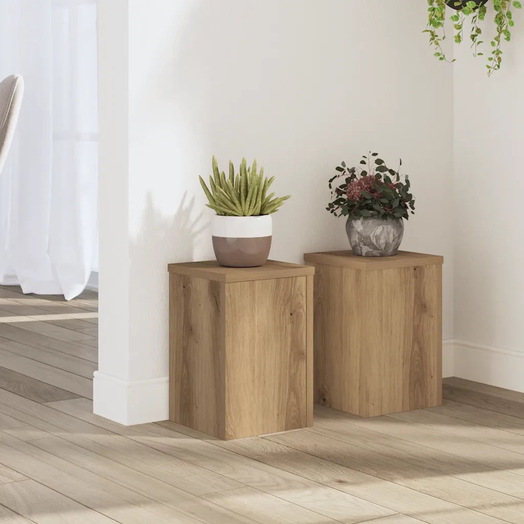 Supporti per piante | Sostegno per piante 2 pz Rovere 20x20x30 cm in Multistrato