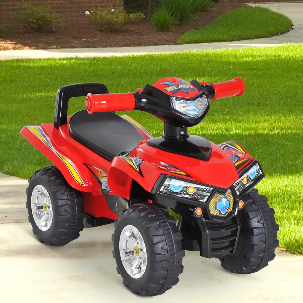Quad Giocattolo per Bambini con Clacson, Musica e Luci, 60x38x42 cm, in PP Rosso