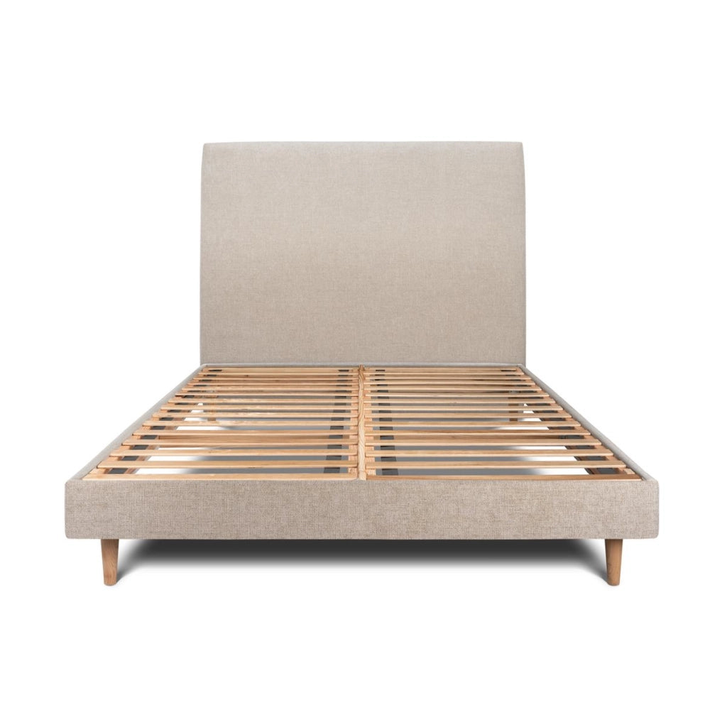 Letto 135x190 cm con testata imbottita - Tessuto Tela opaca